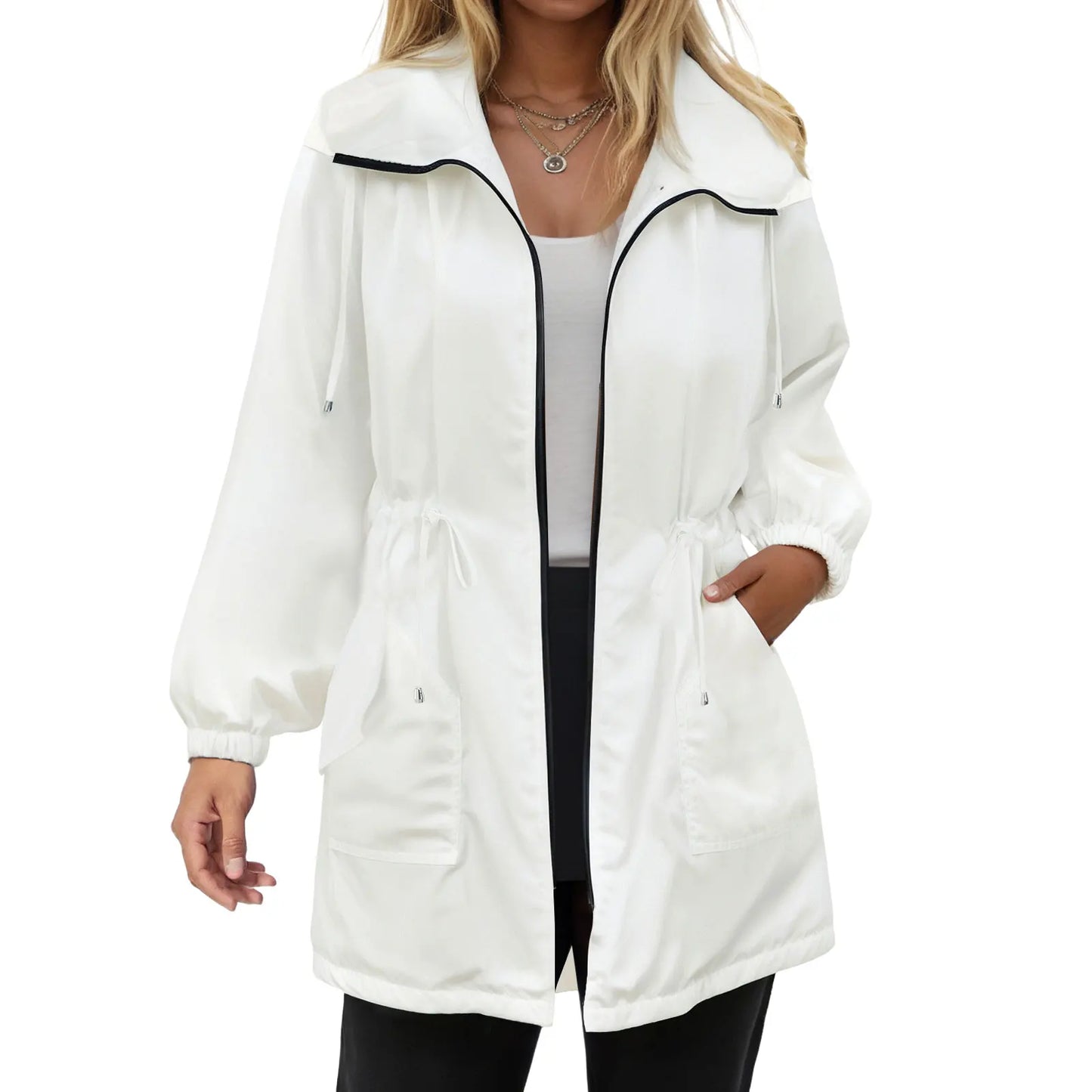 Women’s Softshell Jacket - Lightweight Hooded Windbreaker Raincoat for Outdoor Wear