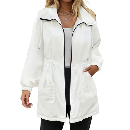 Women’s Softshell Jacket - Lightweight Hooded Windbreaker Raincoat for Outdoor Wear