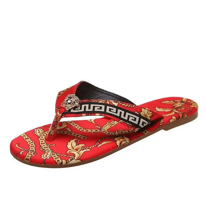 Sexy Women's Flip-Flops – Fashionable Printed Flat Slippers, Outdoor Sandals in Large Sizes