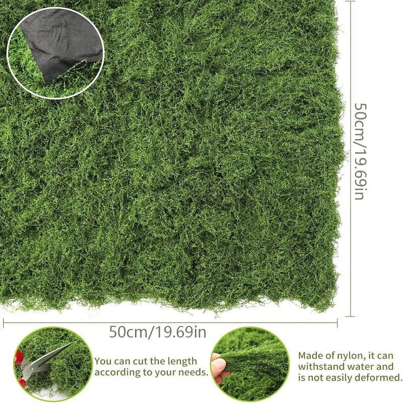 20' x 20' Faux Moss Mat - Artificial Green Moss Sheet for Planters, Crafts, DIY Decor & Fairy Gardens