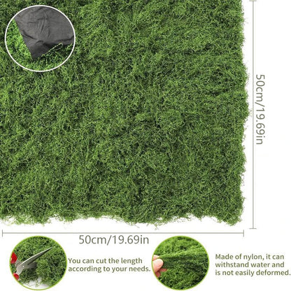 20' x 20' Faux Moss Mat - Artificial Green Moss Sheet for Planters, Crafts, DIY Decor & Fairy Gardens