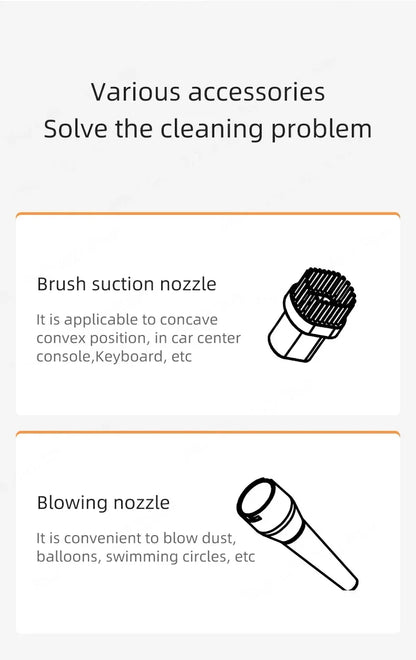 3-in-1 Wireless Car Vacuum Cleaner – Portable Mini Handheld Dust Catcher for Auto Interior Cleaning
