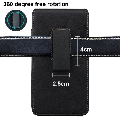 Universal Magnetic Leather Phone Belt Clip Case – 360° Rotating Waist Holster for iPhone, Samsung & Xiaomi