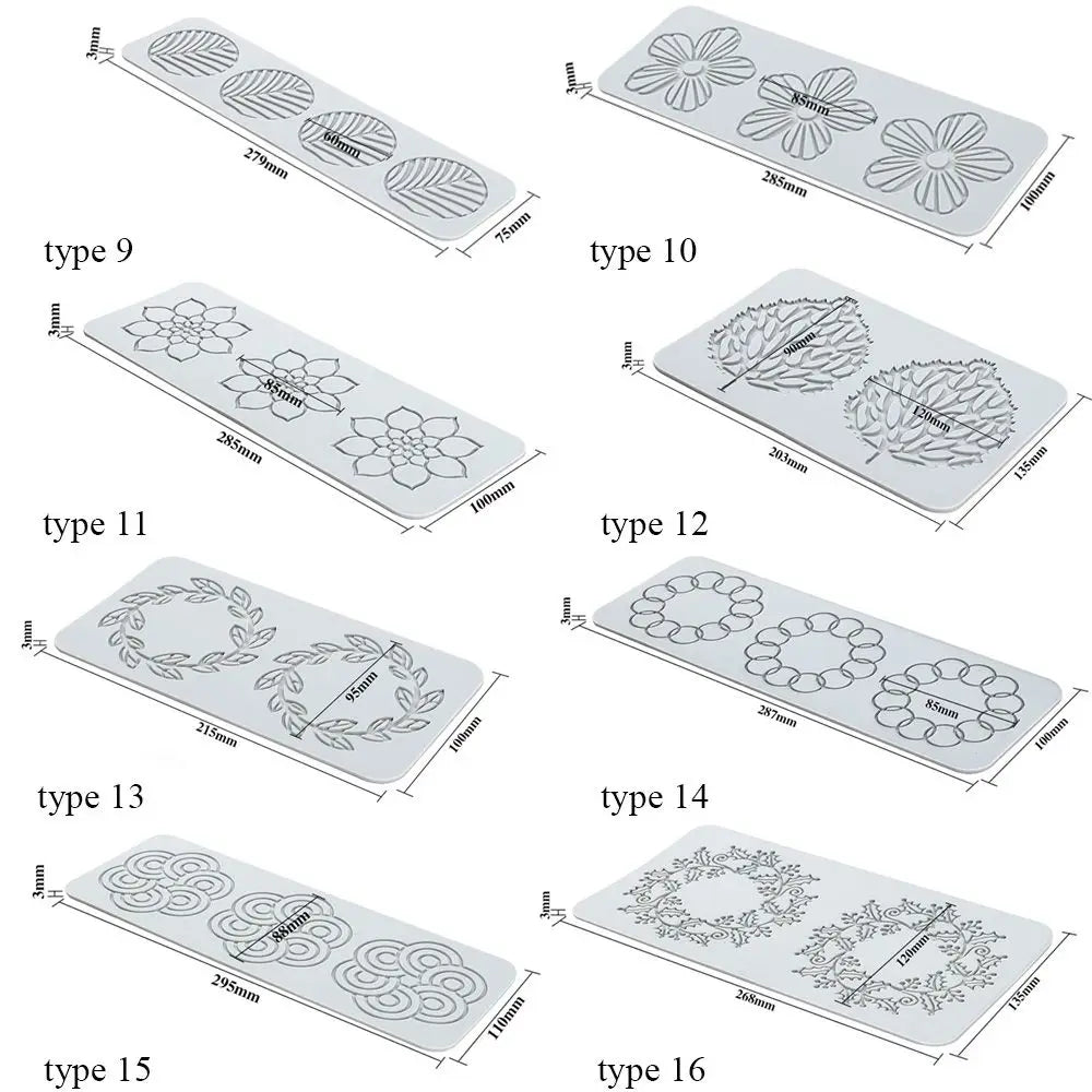 Flower & Leaf Pattern Silicone Mold — Fondant Cake Lace Mat for DIY Baking, Craft & Cake Decoration