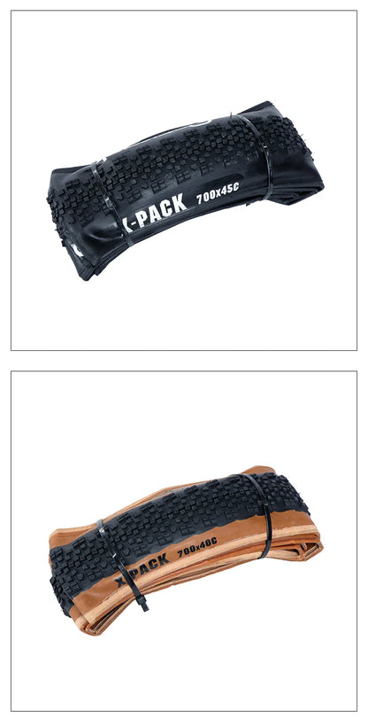 ONTRACK Folded Gravel Tire 700x38C/40C/45V – X-Pack 30TPI, Brown Wall Black