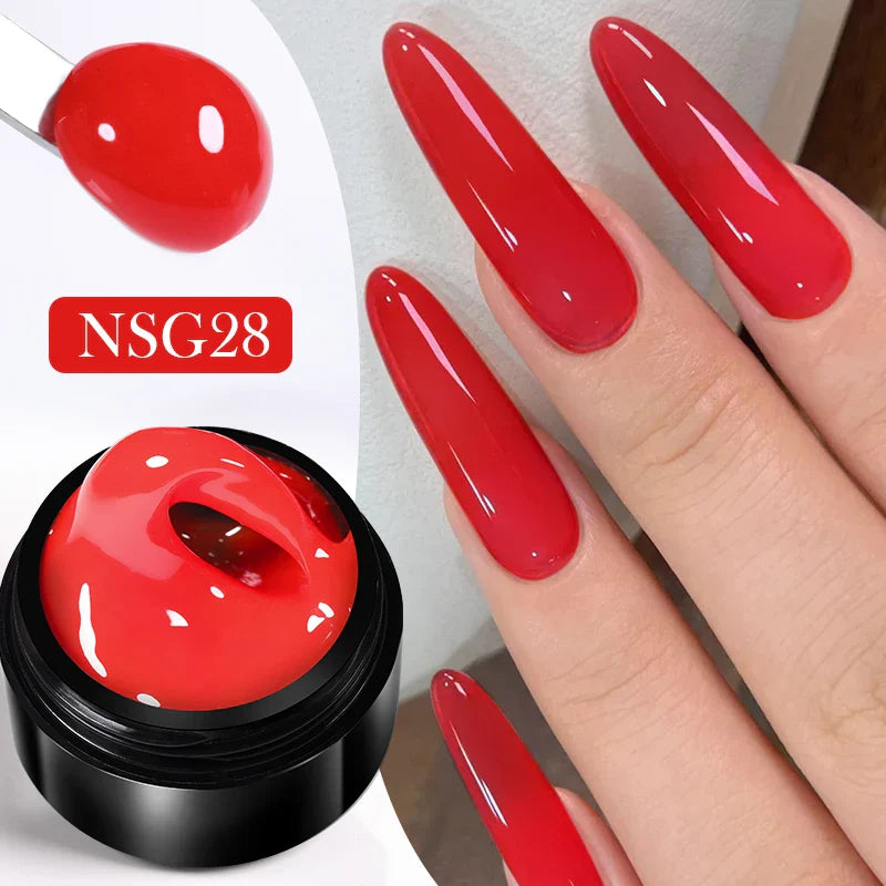 BORN PRETTY 15ml Clear Non-Stick Hand Extension Gel - 3D Shaping Nail Art, Milky Jelly Hard Gel for Fake Nails