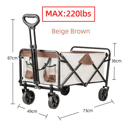 Heavy Duty Large Capacity Folding Wagon – Collapsible Portable Utility Cart for Shopping, Beach & Garden