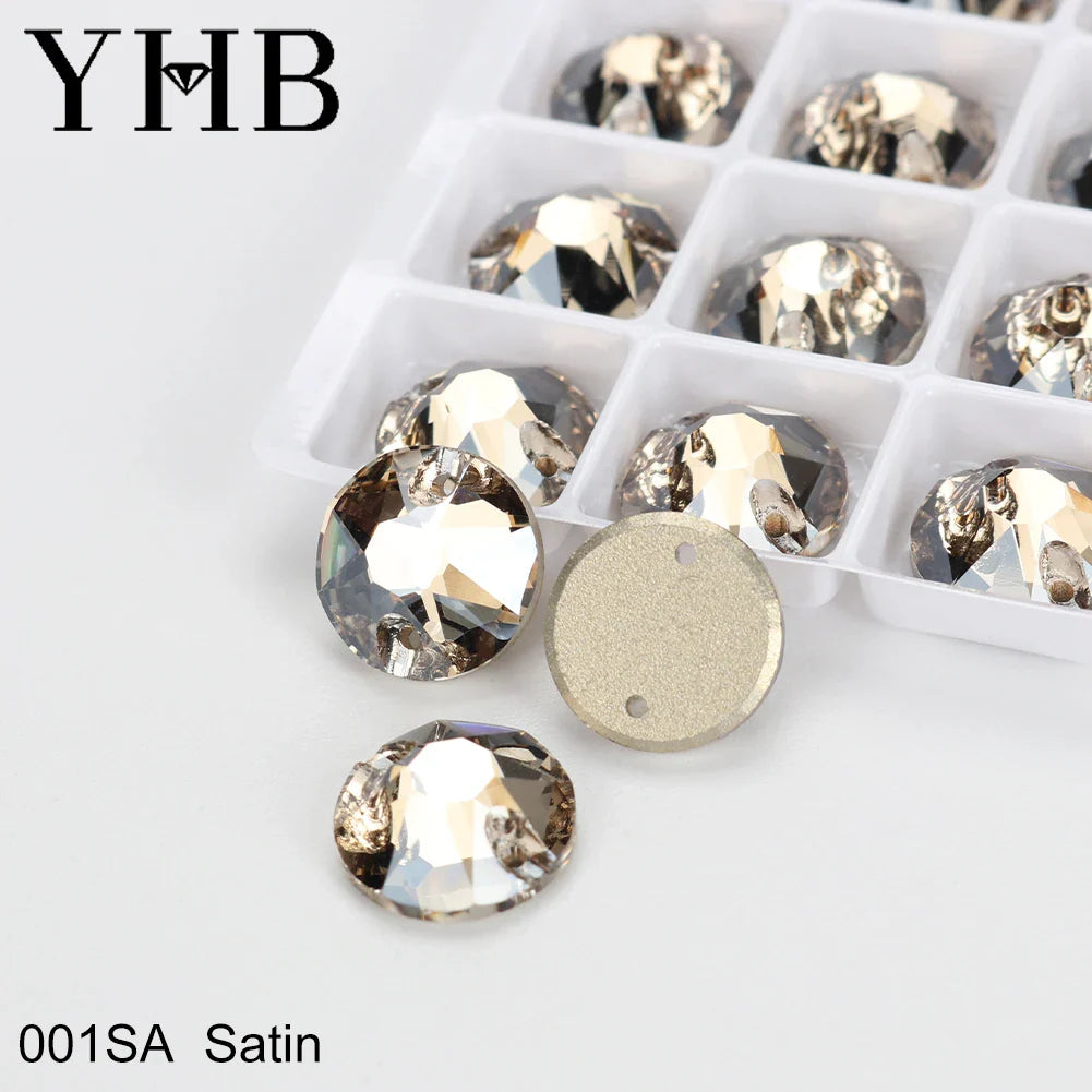 YHB XIRIUS AB Moonlight Glass Crystal — Flatback Sew-On Rhinestones for Garments, Clothes & Bags
