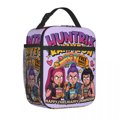 Huntrix KPop Demon Hunters Insulated Lunch Bag – Reusable Leakproof Cooler Tote for Kids & Office