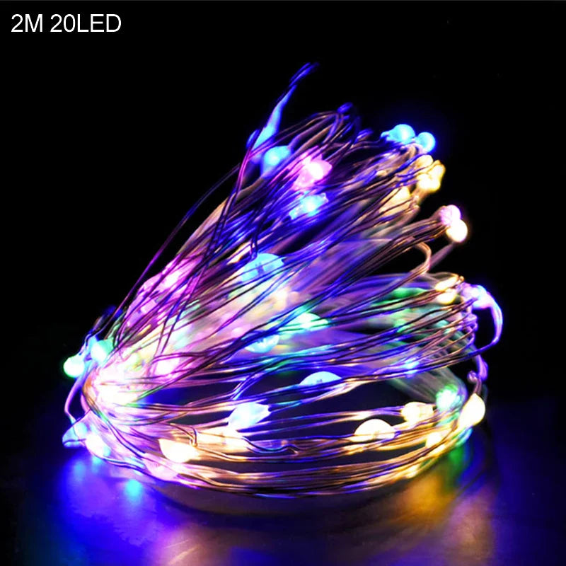 2M 20LED Santa Claus & Snowflake Light String – Christmas Decoration for Home, Xmas Tree, Kids Gift, and New Year 2025