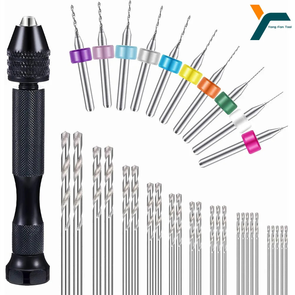 36Pcs Micro Hand Drill Bits Set – Mini Twist Drill Bits for PCB, Jewelry, Wood Craft & DIY Rotary Tool Accessories