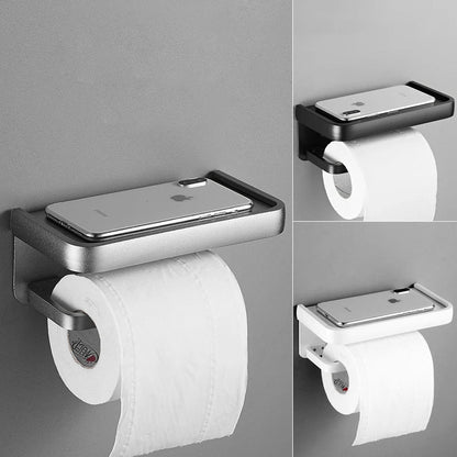ELLEN Black Toilet Paper Holder with Storage Shelf - Multifunctional Roll Paper Holder EL609