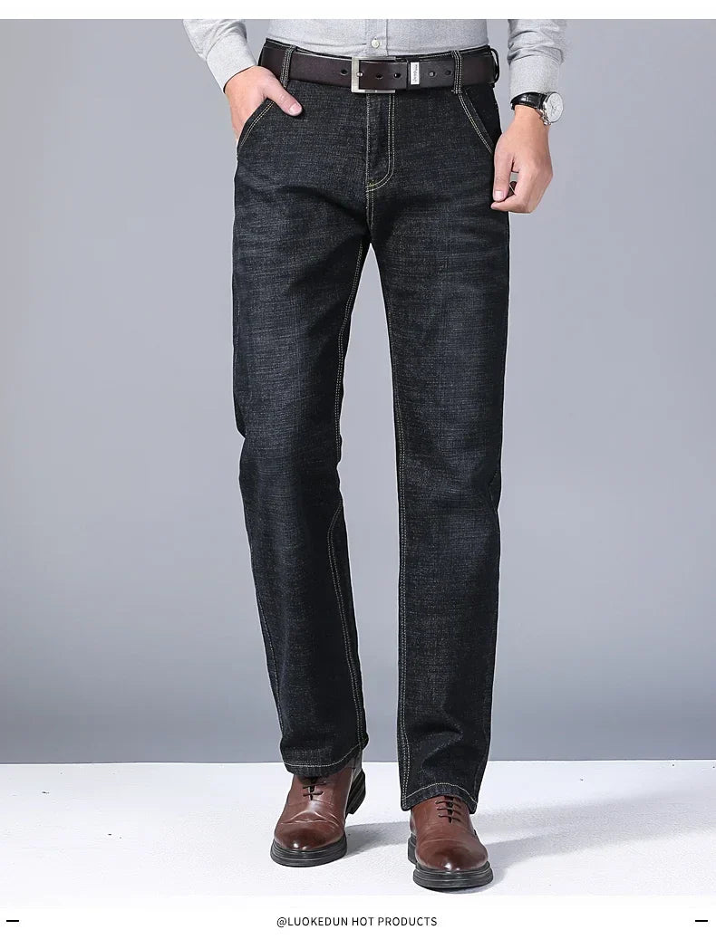 Men's Slim Fit Business Casual Denim Trousers – Comfortable Stretch Pants, Light Luxury Fashion for Men