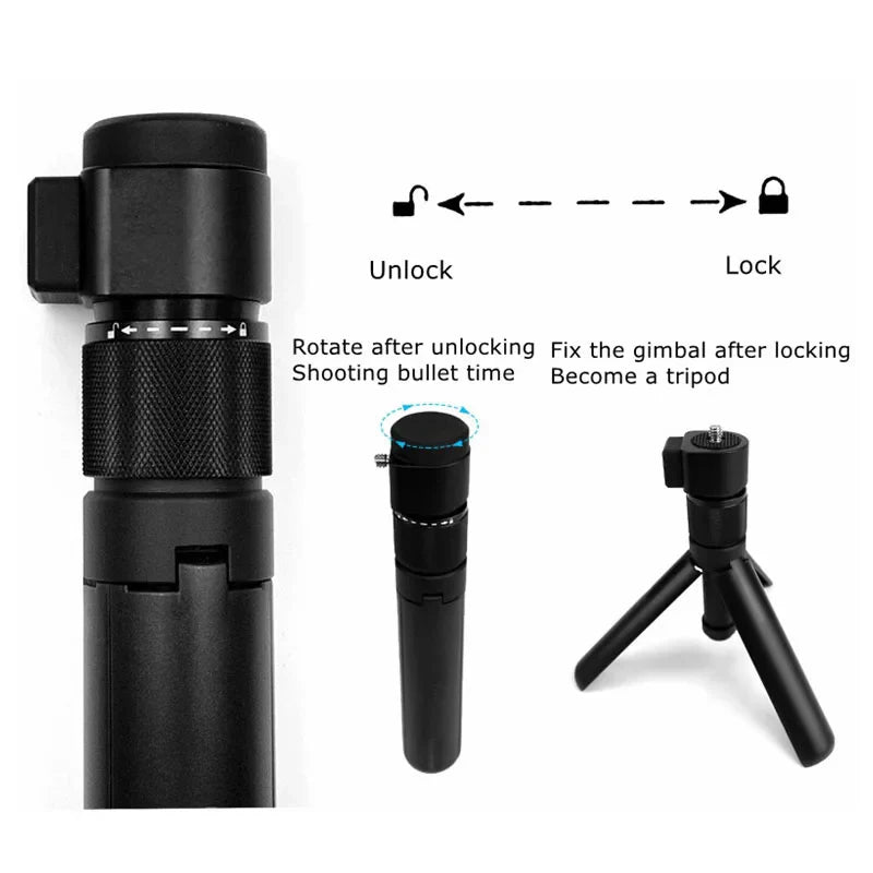 Vamson Invisible Selfie Stick for Insta360 X3 – Rotating Bullet Time Handheld Tripod for GoPro & Insta360 ONE