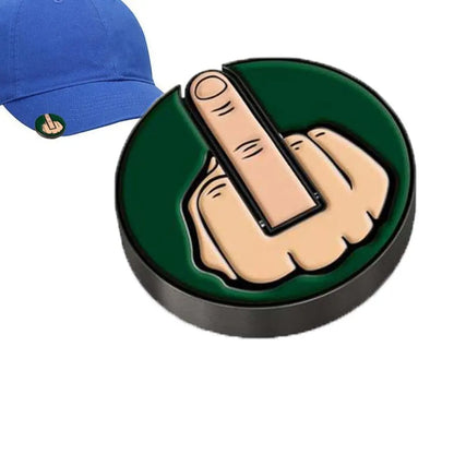 Middle Finger Golf Ball Marker: Funny Magnetic Hat Clip Marker for Golf - Removable Ball Position Mark, Unique Golf Accessory