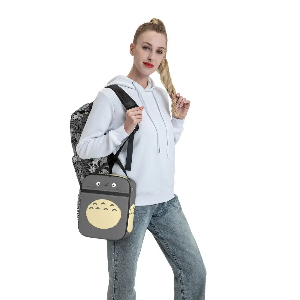 Totoro Miyazaki Anime Insulated Lunch Tote Bag – Portable Thermal Cooler for School & Office