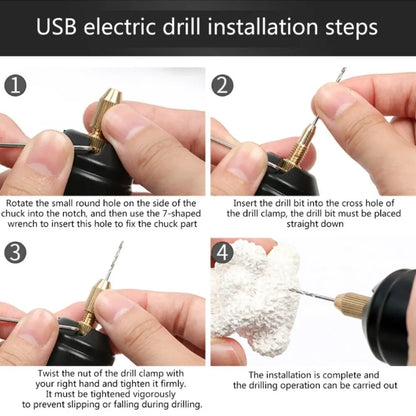 Handheld Mini Electric Drill: USB Electric Drill Tools for Epoxy Resin Jewelry Making and Wood Craft Engraving - DIY Pen Tool