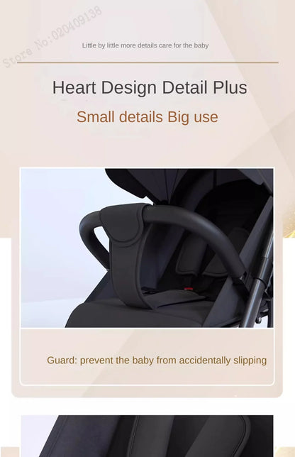 Lightweight Two-Way Baby Stroller — High Landscape, Spine Protection, 4-Wheel Newborn Push Trolley