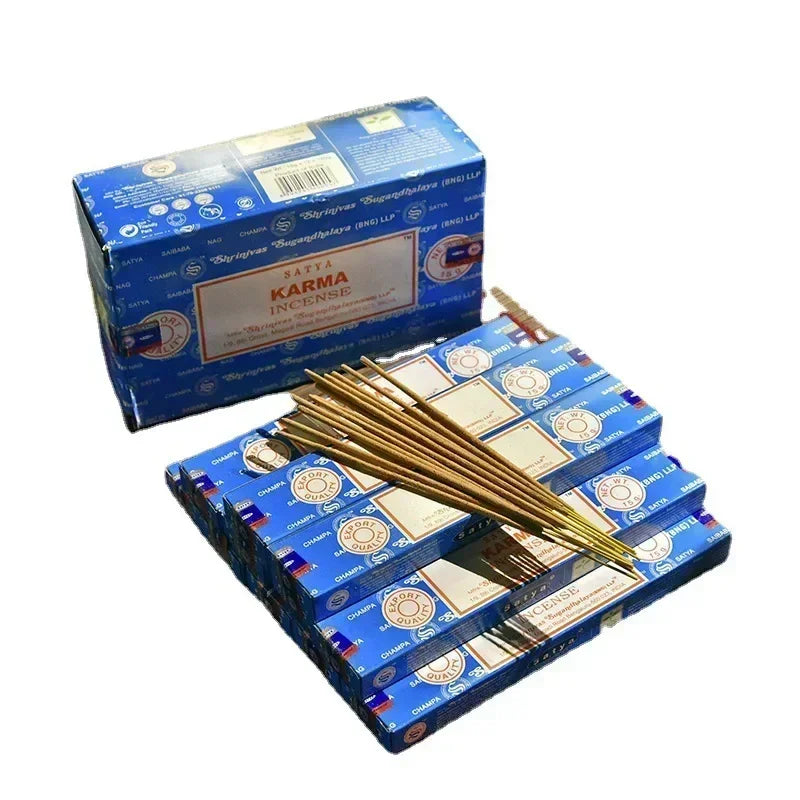 5 Box NAG Champa Satya Incense Collection – Handmade Sticks with Refreshing Medicinal Aromas for Home Fragrances