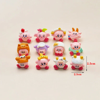 Star Kirby Action Figures — Cute PVC Toys with Cartoon Drawstring Storage Bag, Pocket-Sized Action Figures