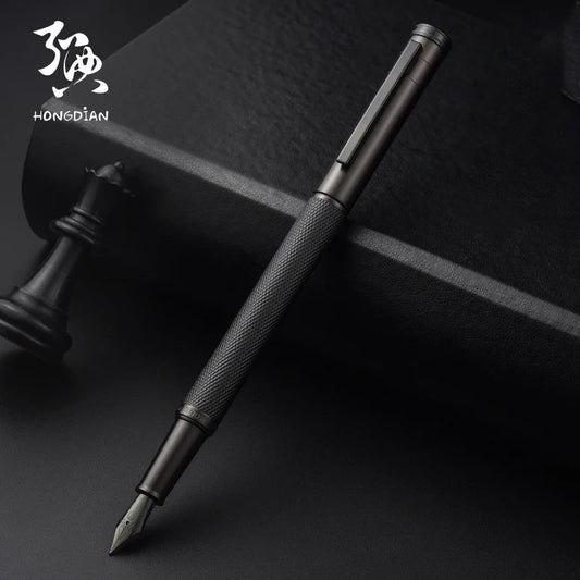 LT Hongdian Titanium Black Forest Calligraphy Pen — Student & Business Ink Pen with Gift Box