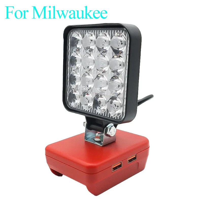 LED Spotlight for 18V Battery – Compatible with Dewalt, Milwaukee, Makita & Bosch, Outdoor Work, Fishing & Emergency Handheld Tool Lamp