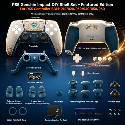 PS5 Controller Shell Set - Pattern Replacement Housing Compatible with BMD-010 to BMD-060 Models