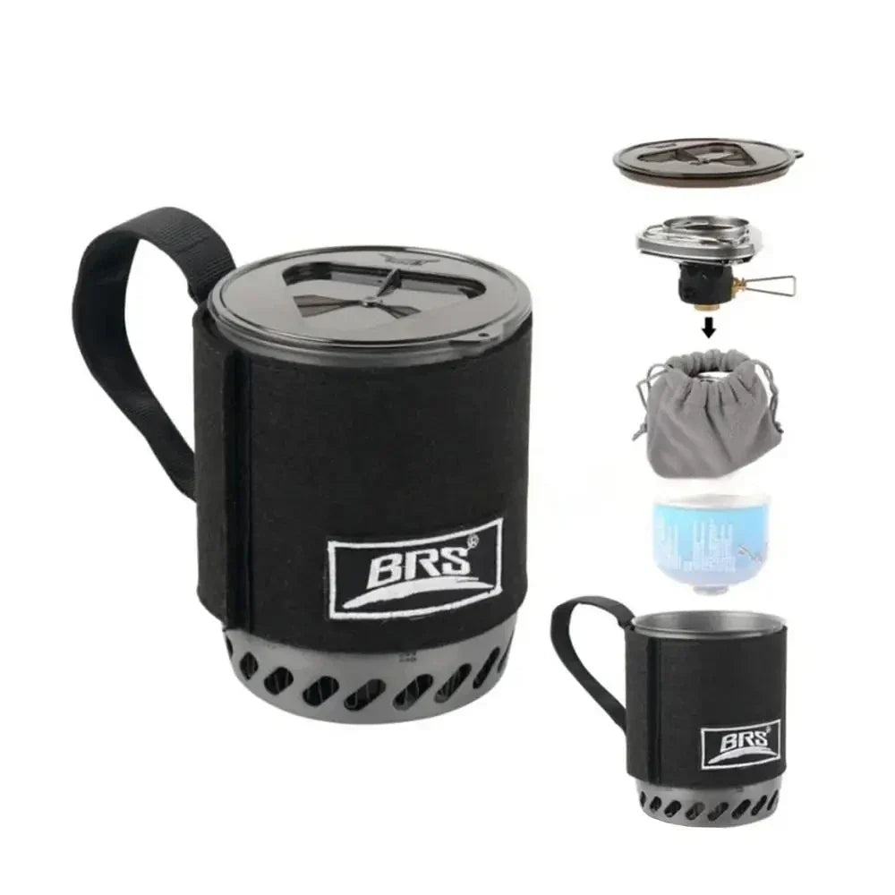 1500W BRS-61 Outdoor Heat Collecting Pot Burner — Ultralight Portable Hiking & Backpacking Stove System