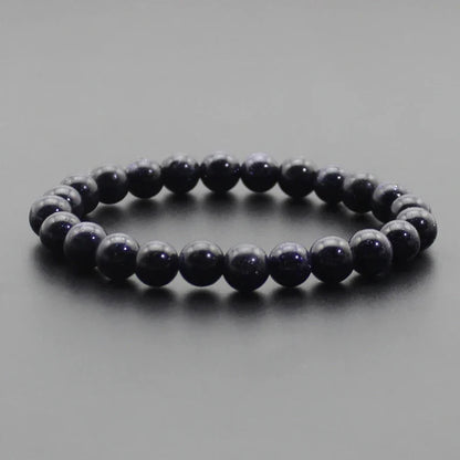 8mm Natural Stone Beaded Bracelet - Black Onyx Lava Tiger Eye Agate Quartz Chakra Yoga Energy Jewelry for Men & Women