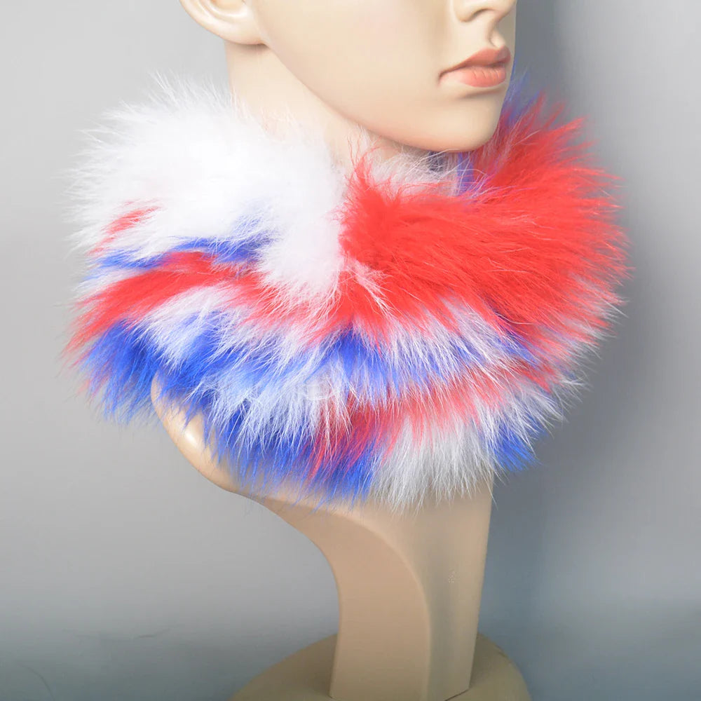 2025 Real Fox Fur Scarf and Headband – Luxury Winter Neck Warmer for Women, 100% Natural Fur, Elastic Ring Muffler