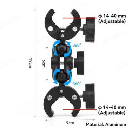 Selfie Stick Monopod Handlebar Mount – Compatible with Insta360 X4/X3/X2, GoPro 8-13 & DJI for Bicycle & Motorcycle
