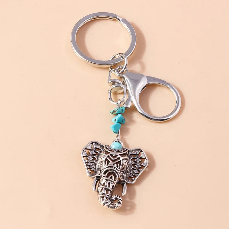 Retro Gothic Punk Heart Cross Keychain – Metal Flower Key Ring Pendant for Car Keys, Handbag Decor & Jewelry Gift