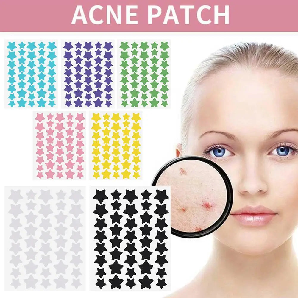 Colorful Star-Shaped PE Pimple Patches – Invisible Acne Spot Stickers for Skin Care and Makeup Concealer