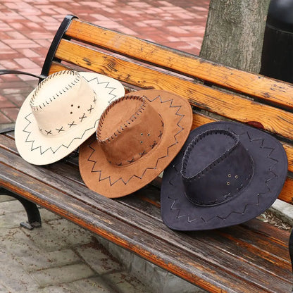 Unisex Western Cowboy Hat – Suede Cowgirl & Cowboy Style for Fashion & Party Wear
