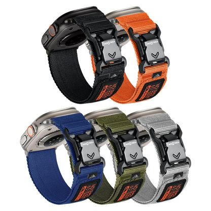 Magnetic Fidlock V-Shaped Buckle Sports Strap — Soft Wide Nylon Band Compatible with All Apple Watch Series
