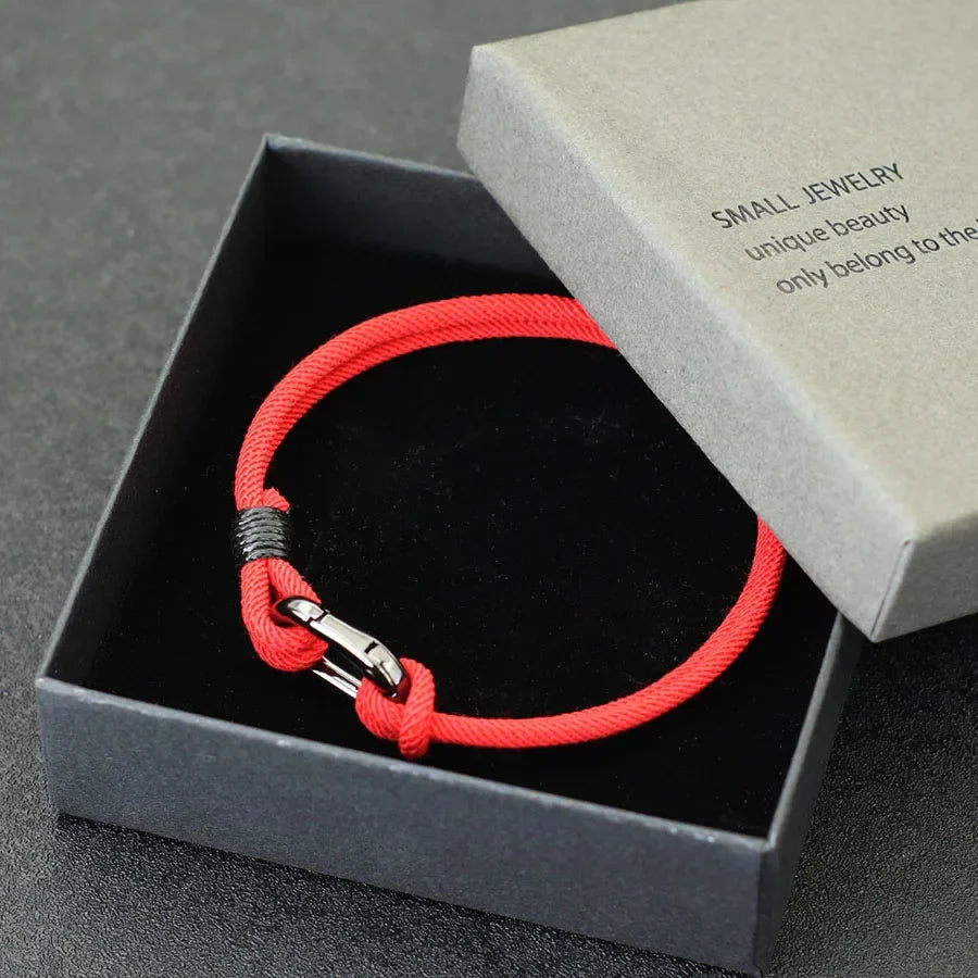 Noter Thin Thread Bracelet for Men – Handmade Braided String Charm, Outdoor Survival & Nautical Knot Pulsera