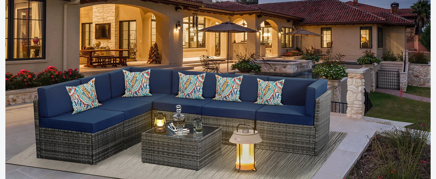 Outdoor Sectional Chair Set – Weather-Resistant Patio Furniture for Garden, Deck, or Backyard