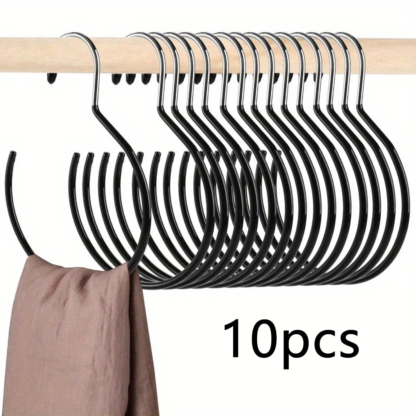 Non-Slip Plastic Coated Scarf Storage Rack – Multifunctional Tie, Belt & Hat Hanger Organizer Hook for Closet (1/2/5 Pack)