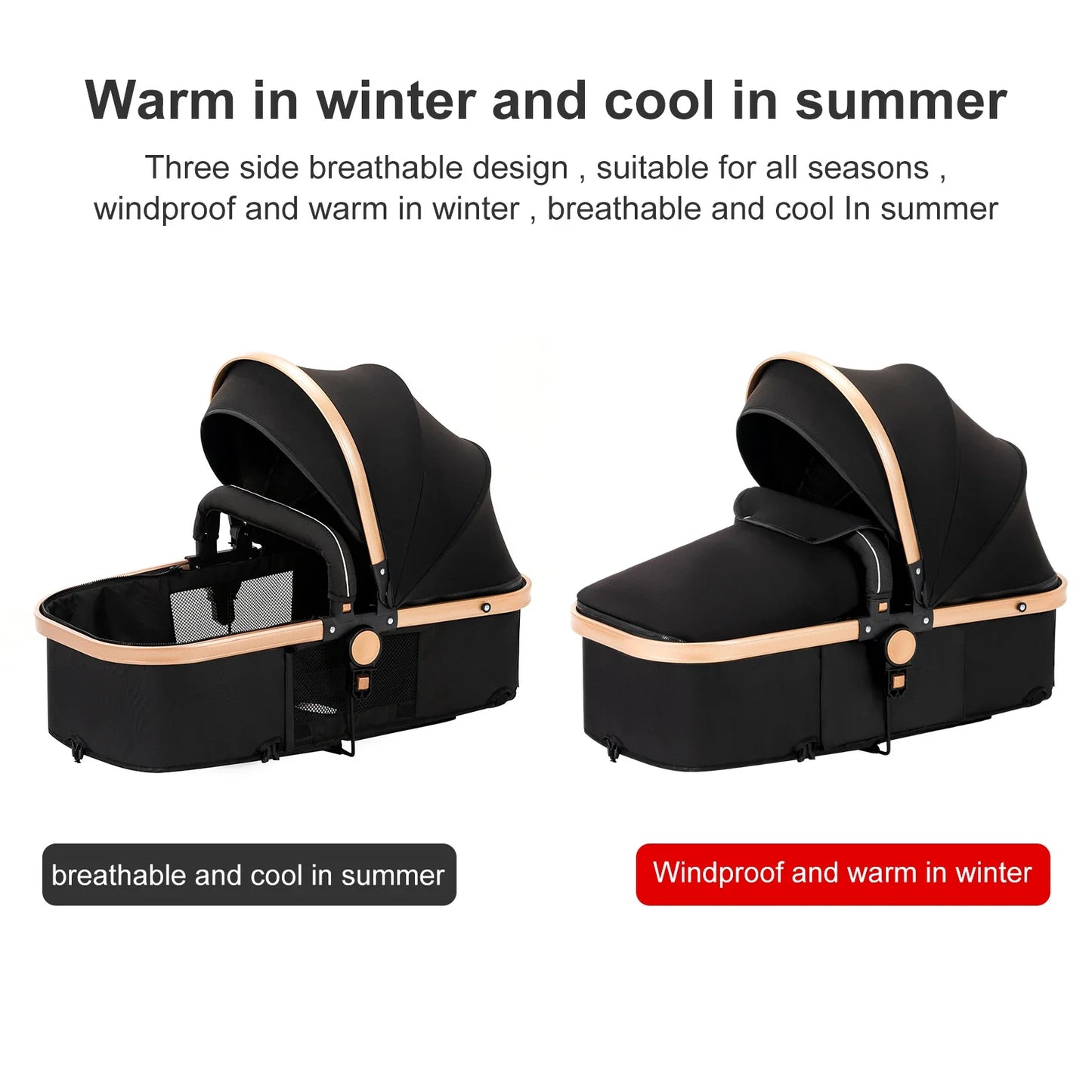 High-Quality 3-in-1 Newborn Baby Stroller — Lightweight Folding Cart with Comfort Seat & ISOFIX Safety
