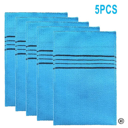 5-Piece Exfoliating Bath Pad Set — Soft Korean & Italian Style Washcloths for Body Scrub, Shower, and Spa Use