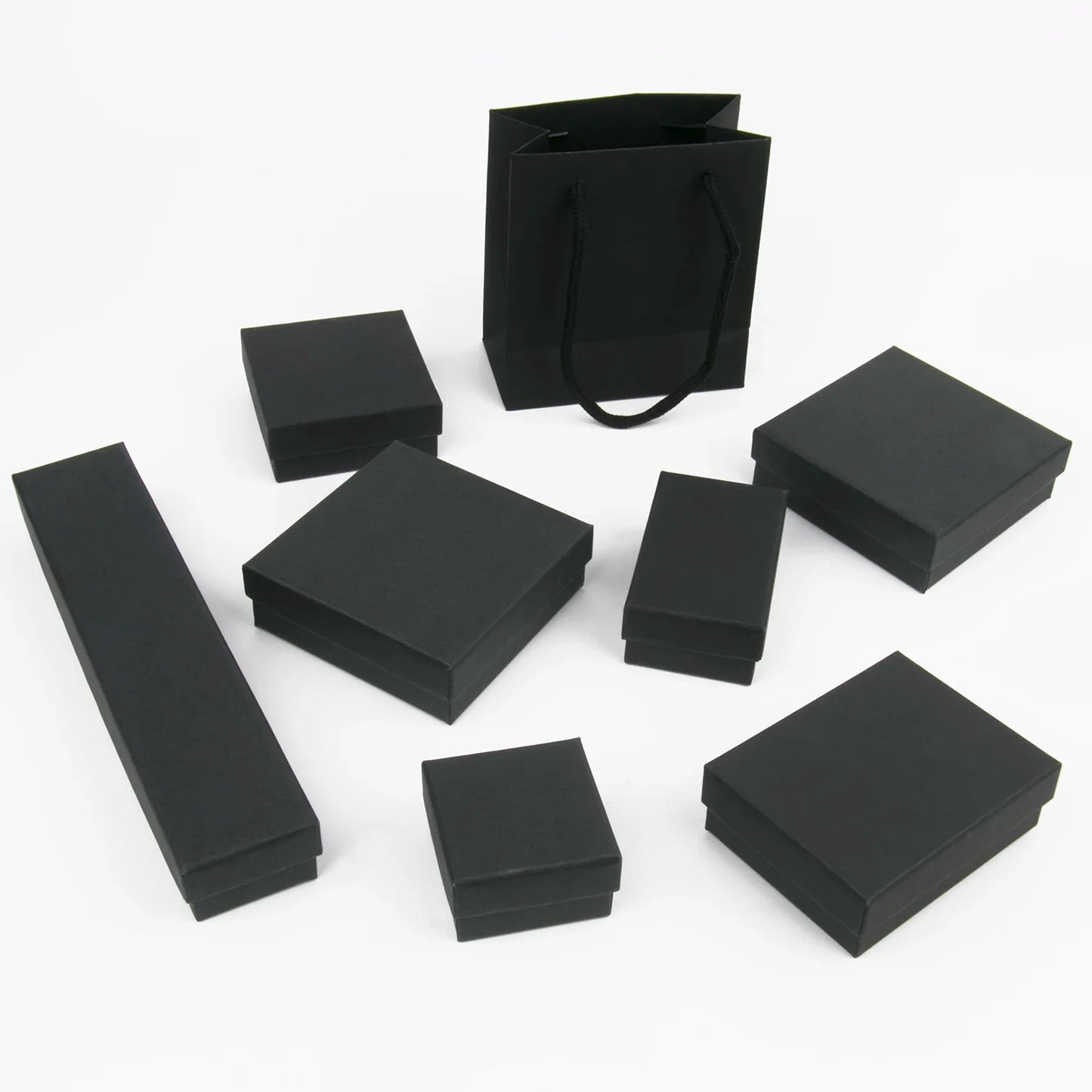 Black Square Jewelry Gift Box Organizer — Display & Packaging for Rings, Earrings, Necklaces, Bracelets, Brooches