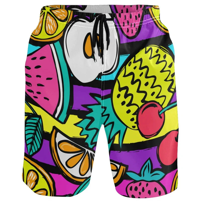 Funny Duck Graphic Men’s Beach Shorts – 3D Animal Print Board Shorts for Swim, Gym & Sports