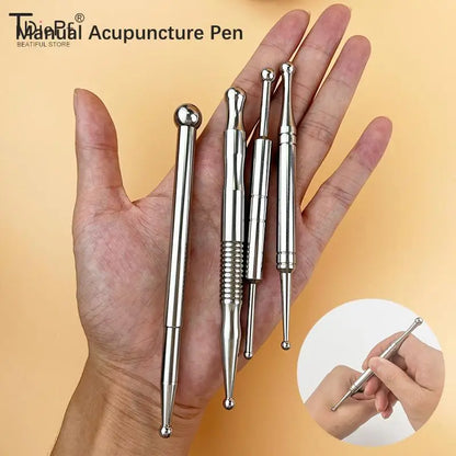 Manual Acupuncture Pen with Terahertz Energy Stone | Trigger Point Massager Stick for Face & Body Relaxation
