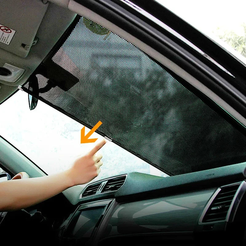 Universal Car Sunshade Curtain: Rear Side Window & Windshield Sun Block - Black Cover with Suction Cups, Essential Car Accessory