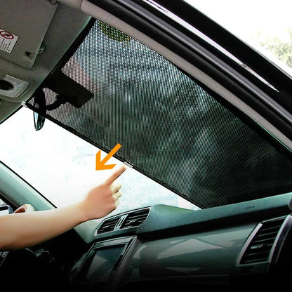 Universal Car Sunshade Curtain: Rear Side Window & Windshield Sun Block - Black Cover with Suction Cups, Essential Car Accessory