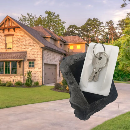 Outdoor Garden Stone Hide-a-Key: Realistic Camouflage Diversion for Geocaching and Security