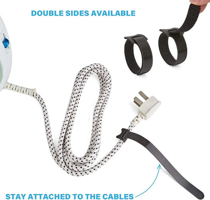 50-Pack Releasable Cable Organizer Ties: Nylon Mouse Earphones Wire Management - Reusable Loop Hoop Tape Straps, Cable Tie