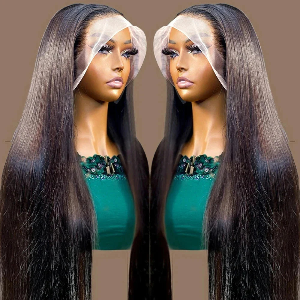 HD 360 Full Lace Wig – 36 Inch Bone Straight Pre-Plucked 13x6 Human Hair Lace Frontal Wig for Women