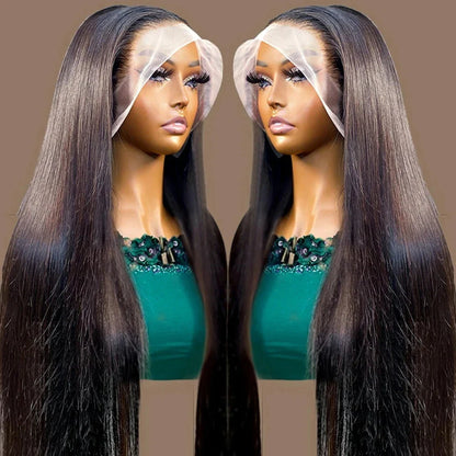 HD 360 Full Lace Wig – 36 Inch Bone Straight Pre-Plucked 13x6 Human Hair Lace Frontal Wig for Women