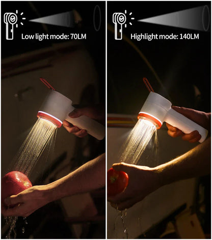 Portable Electric Outdoor Shower – 2500mAh USB Rechargeable Waterproof Showerhead for Camping & Car Wash